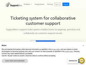 'supportbee.com' screenshot