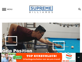 'supremebilliards.com' screenshot