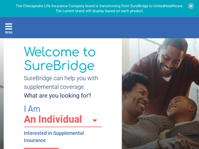 'surebridgeinsurance.com' screenshot