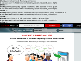 'surnameanalysis.com' screenshot