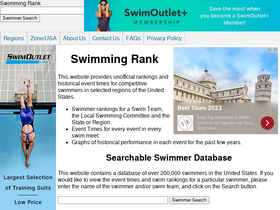 'swimmingrank.com' screenshot