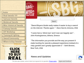 'sword-buyers-guide.com' screenshot