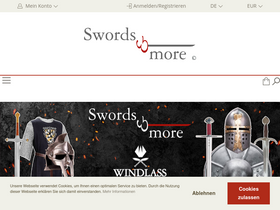 'swords-and-more.com' screenshot