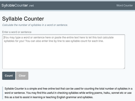 'syllablecounter.net' screenshot