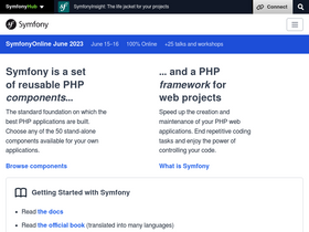 'symfony.com' screenshot