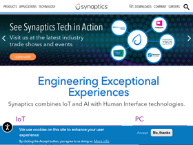 'synaptics.com' screenshot