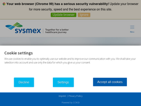 'sysmex-europe.com' screenshot