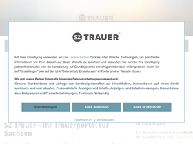 'sz-trauer.de' screenshot