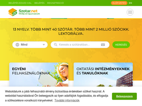 'szotar.net' screenshot
