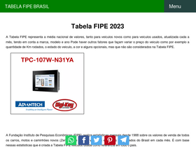 'tabelafipebrasil.com' screenshot