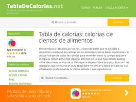 'tabladecalorias.net' screenshot