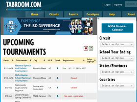 'tabroom.com' screenshot