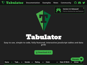 'tabulator.info' screenshot