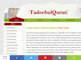 'tadeebulquran.com' screenshot