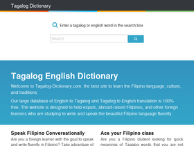 'tagalog-dictionary.com' screenshot