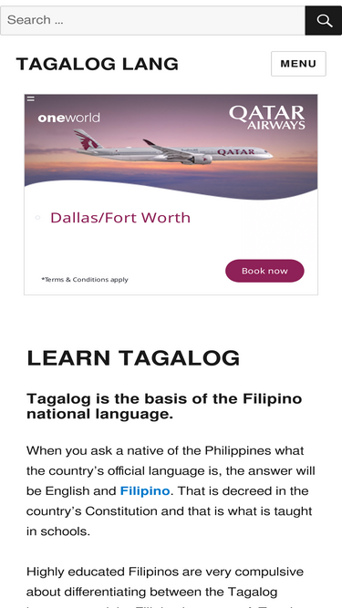 Tagalog ng website