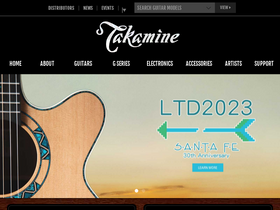 'takamine.com' screenshot
