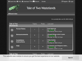 'taleoftwowastelands.com' screenshot