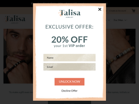 'talisa.com' screenshot