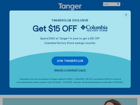 'tangeroutlet.com' screenshot