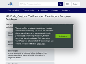 'tariffnumber.com' screenshot