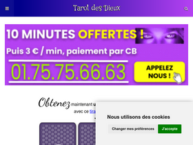 'tarotdesdieux.com' screenshot