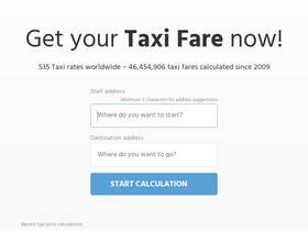 'taxi-calculator.com' screenshot