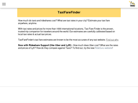 'taxifarefinder.com' screenshot