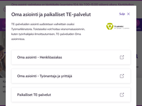 'te-palvelut.fi' screenshot