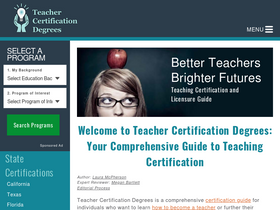 'teachercertificationdegrees.com' screenshot