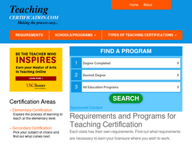 'teaching-certification.com' screenshot