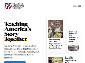 'teachingamericanhistory.org' screenshot