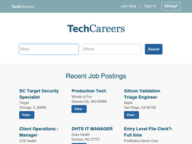 'techcareers.com' screenshot