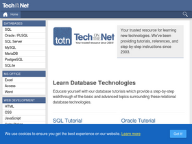 'techonthenet.com' screenshot