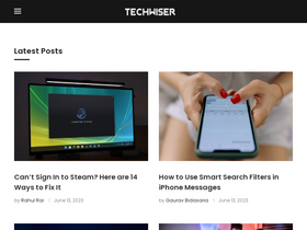 'techwiser.com' screenshot
