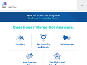 'teenhealthcare.org' screenshot
