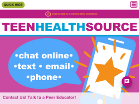 'teenhealthsource.com' screenshot