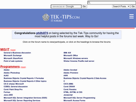 'tek-tips.com' screenshot