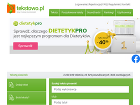 'tekstowo.pl' screenshot