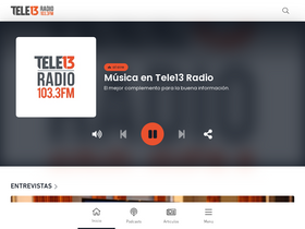 'tele13radio.cl' screenshot