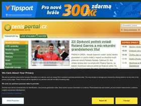 'tenisportal.cz' screenshot
