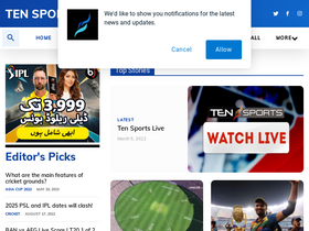 'tensportstv.com' screenshot