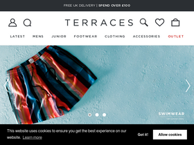 'terracesmenswear.co.uk' screenshot