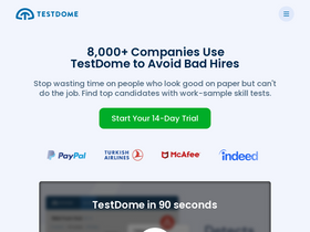 'testdome.com' screenshot