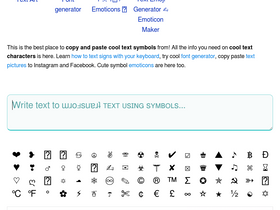 'text-symbols.com' screenshot