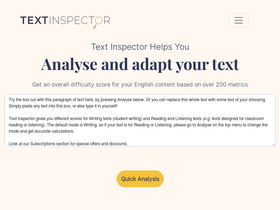'textinspector.com' screenshot