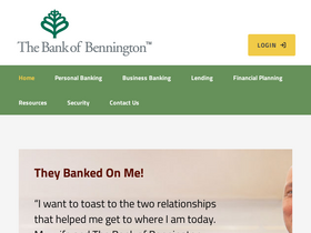 'thebankofbennington.com' screenshot