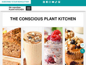 'theconsciousplantkitchen.com' screenshot
