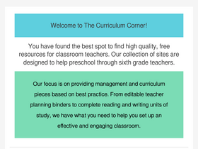 'thecurriculumcorner.com' screenshot