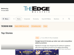 'theedgemarkets.com' screenshot